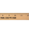 12" Clear Lacquer Wood Ruler (Spot Color)